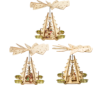 Weihnachtspyramide für 4 Teelichte ca. 19 * 19 * 20 cm sortiert 93051 bis 93053