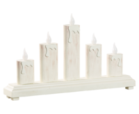 Weihnachtsleuchter mit 5 LED Kerzenform antik weiß ca. 37*22 cm - mit Trafo