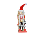 Nußknacker ca. 33 cm - Weihnachtsmann auf Platte mit Geschenken