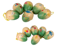 Treehanging Deco Eggs natural-hand painted approx.4cm 6-fold assorted PU 24 Set (price per set)