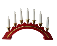 Candle stick - Light Arch 7L half round, 34 V 3 Watt C6, ca. 43 * 5 * 27 cm - Red
