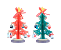 Deco Tree wood ca. 18 cm - Red and Green assorted