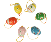 Easter eggs natural painted 3,5 cm - 6-fold assorted  (price per set)