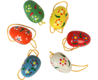 Easter eggs natural painted 3,5 cm - 6-fold assorted (price per set)