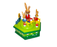 Music Box Rabbits - School  6-sided approx.15*13 cm